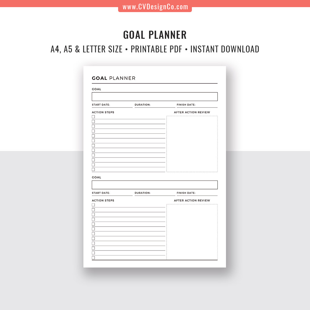 Goal Planner Pack: Planner Inserts A5