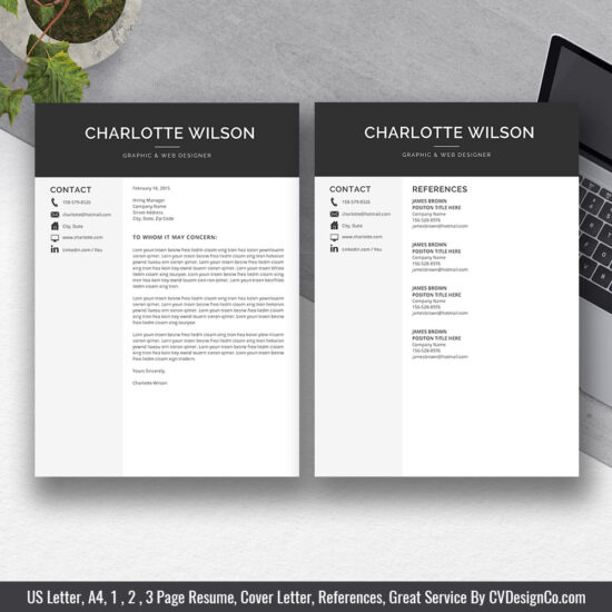 Best Selling MS Office Word Resume / CV Bundle The Charlotte: Resume ...